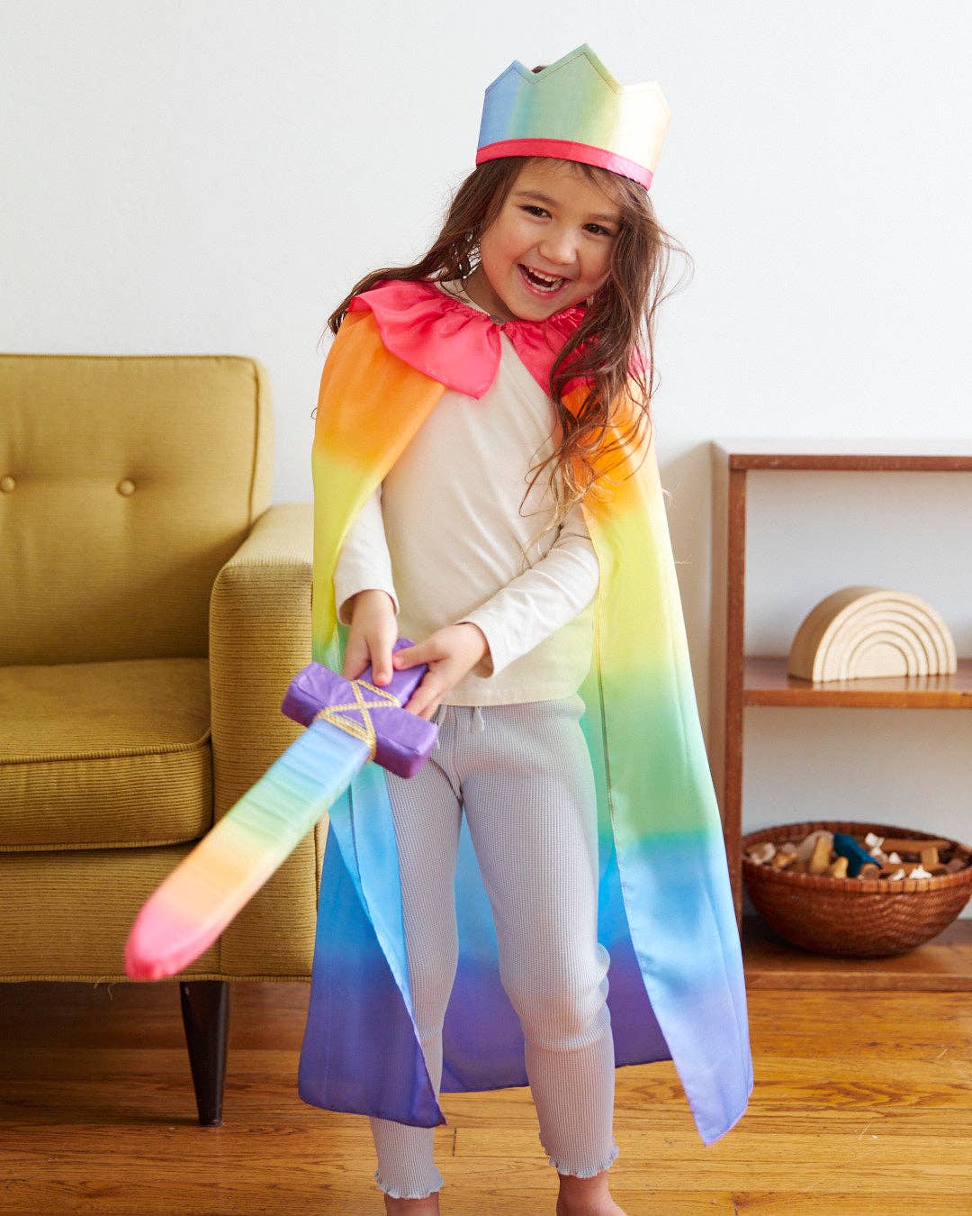 100% Silk Capes for Dress Up & Pretend Play: 1 / Rainbow my