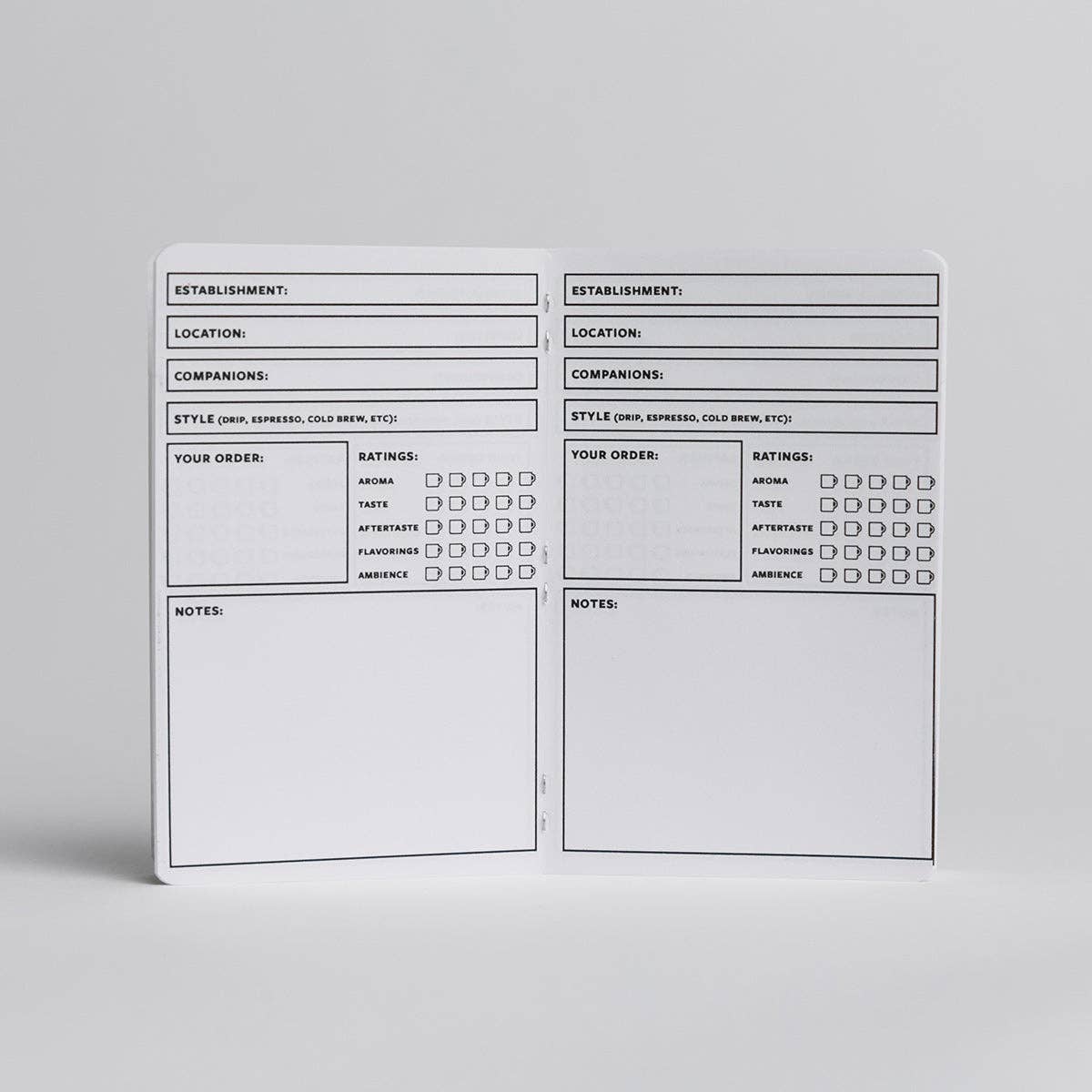 Coffee Log Book - Two 20-page books