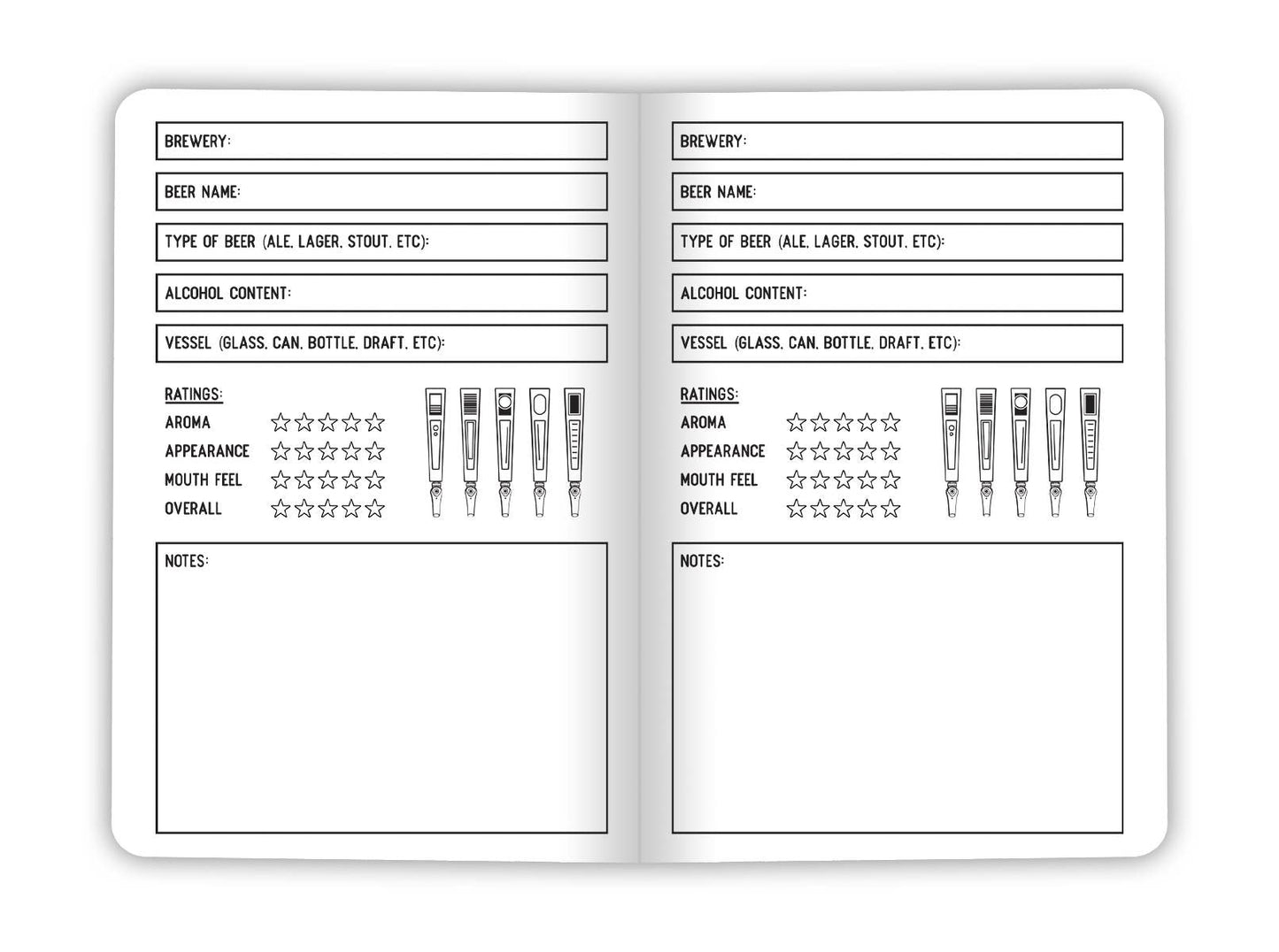 Beer Log Book - Two 20-page books
