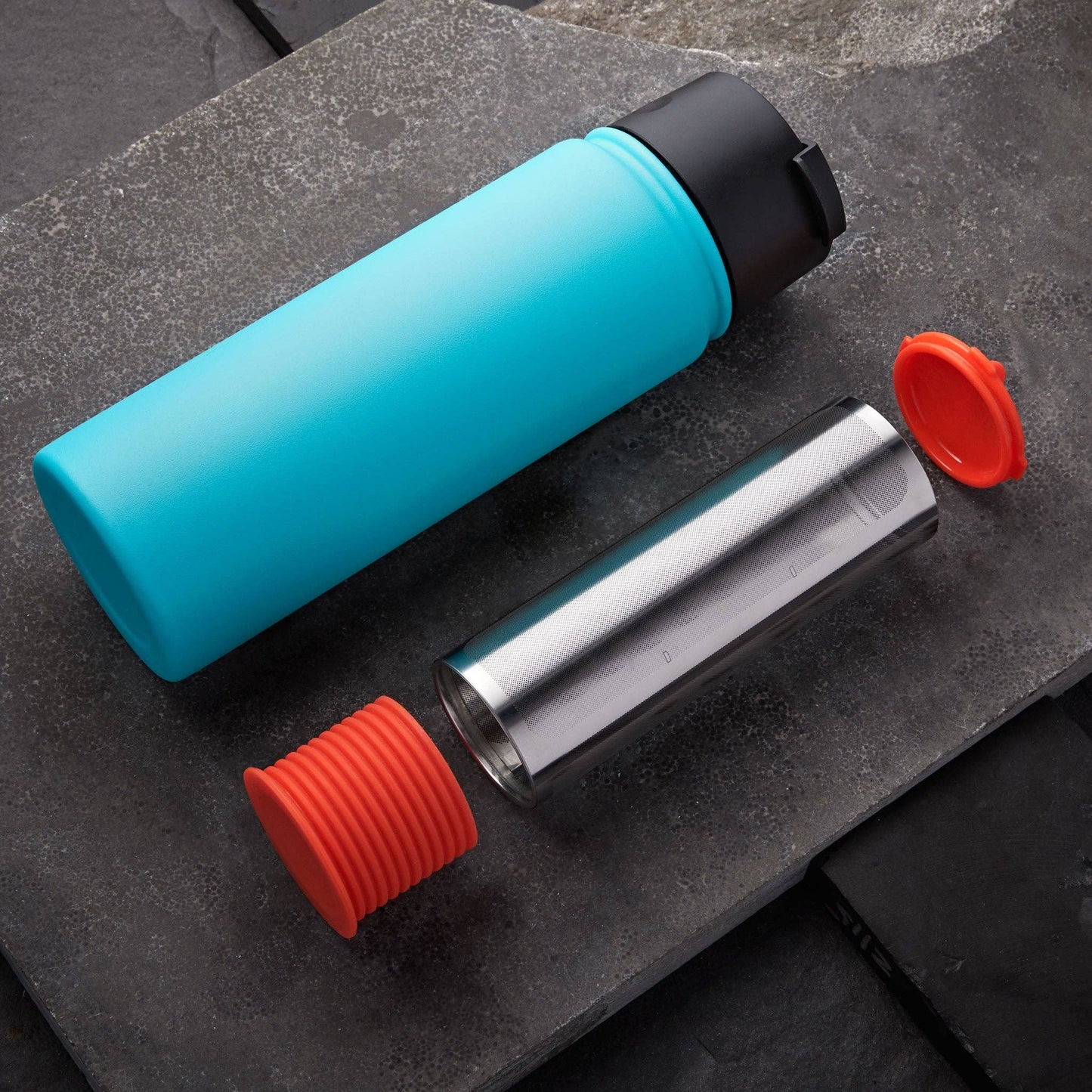 Rumble Go: Portable Cold Brew Coffee Maker (filter only): Orangey-Red