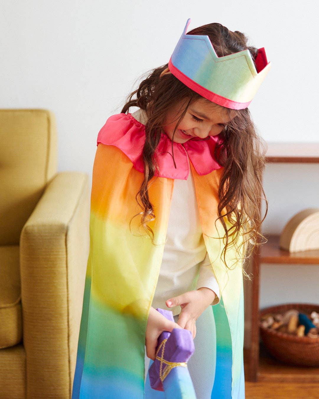 100% Silk Capes for Dress Up & Pretend Play: 1 / Rainbow my