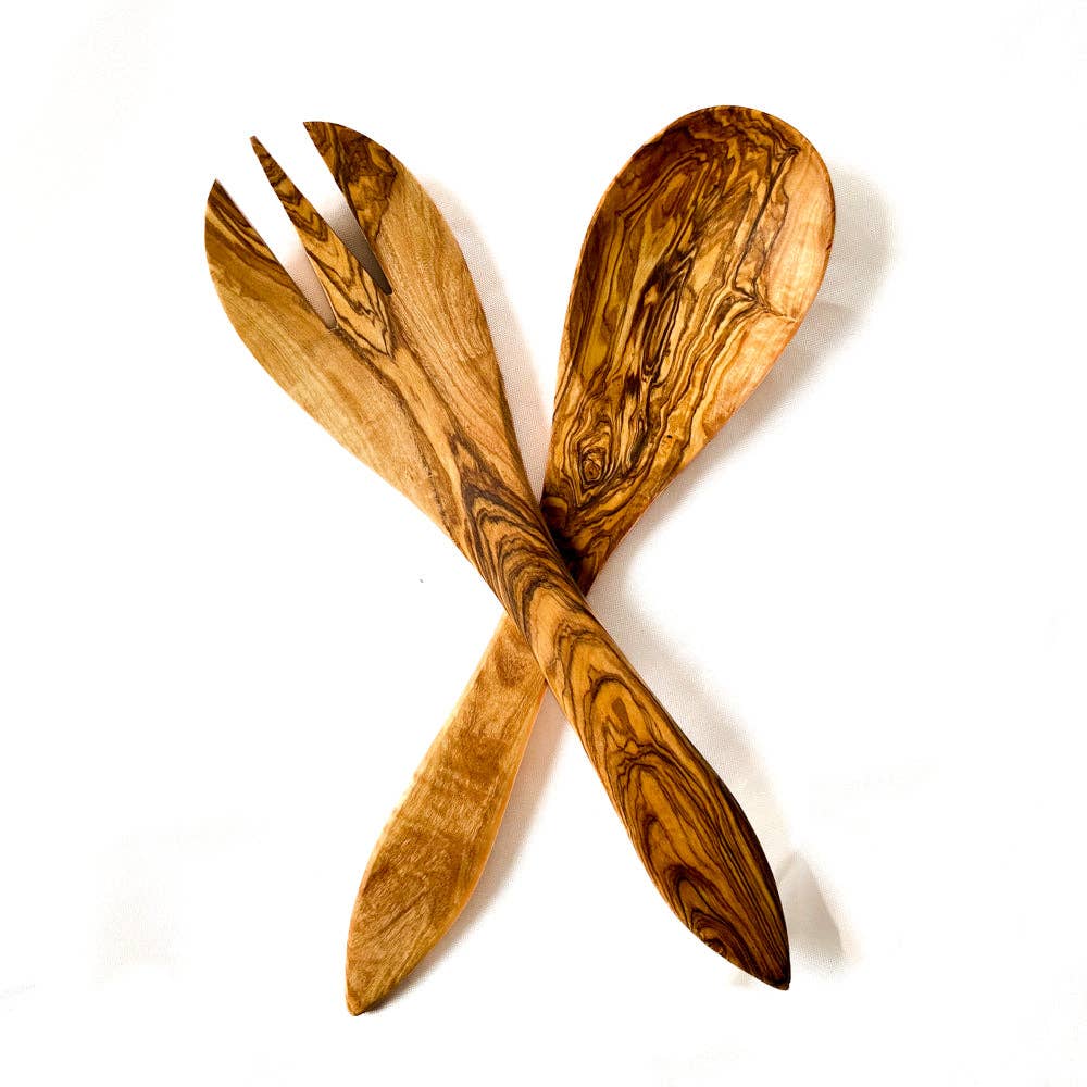 Olive Wood Salad Servers