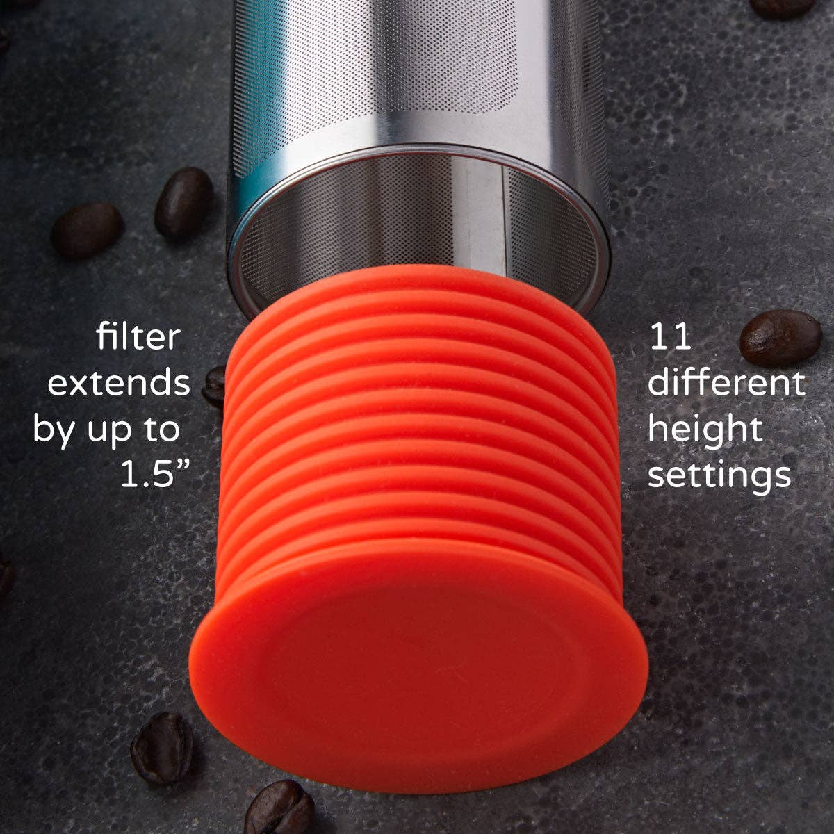 Rumble Go: Portable Cold Brew Coffee Maker (filter only): Orangey-Red