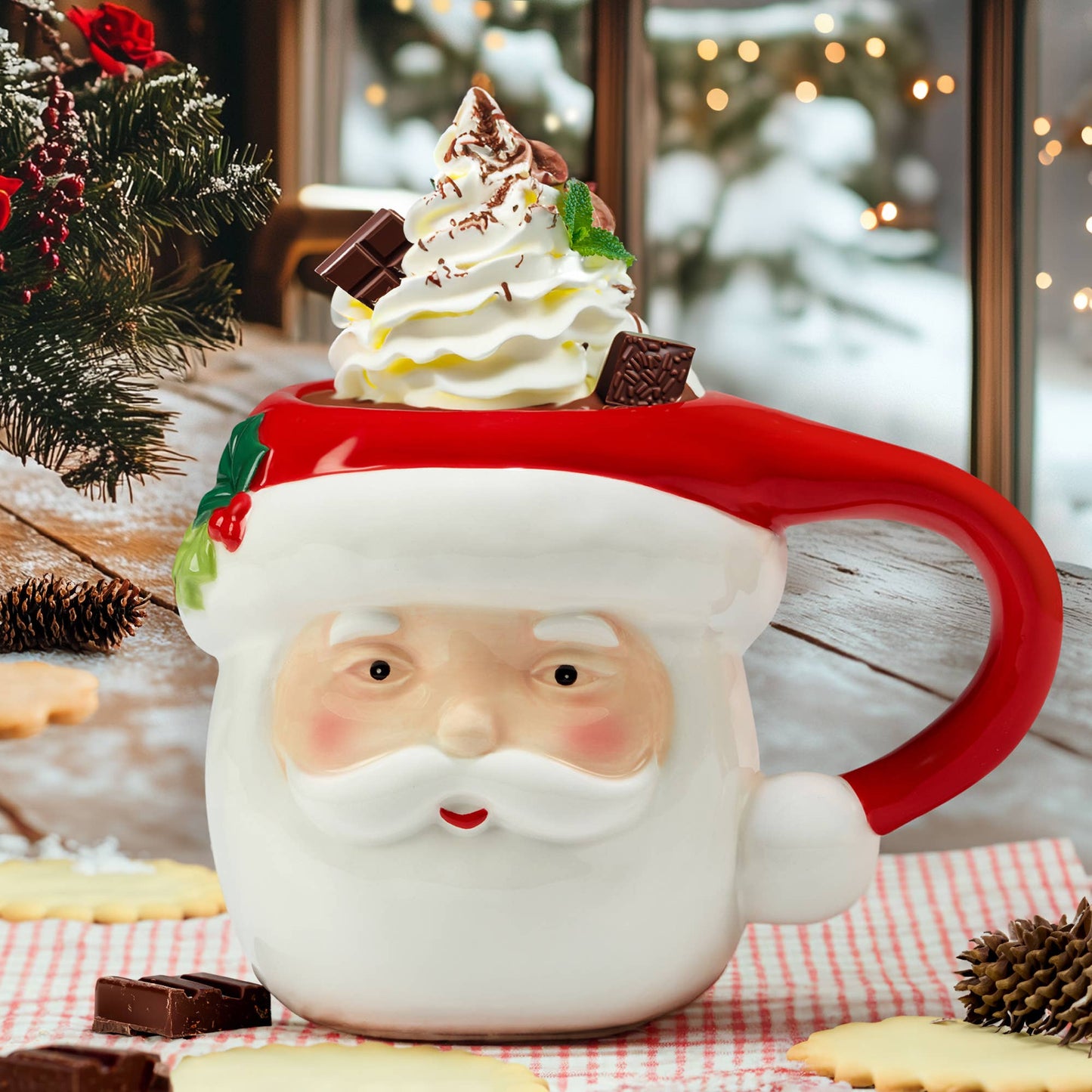 Certified International - Holiday Magic Christmas Santa 3-D Mug 20 oz.