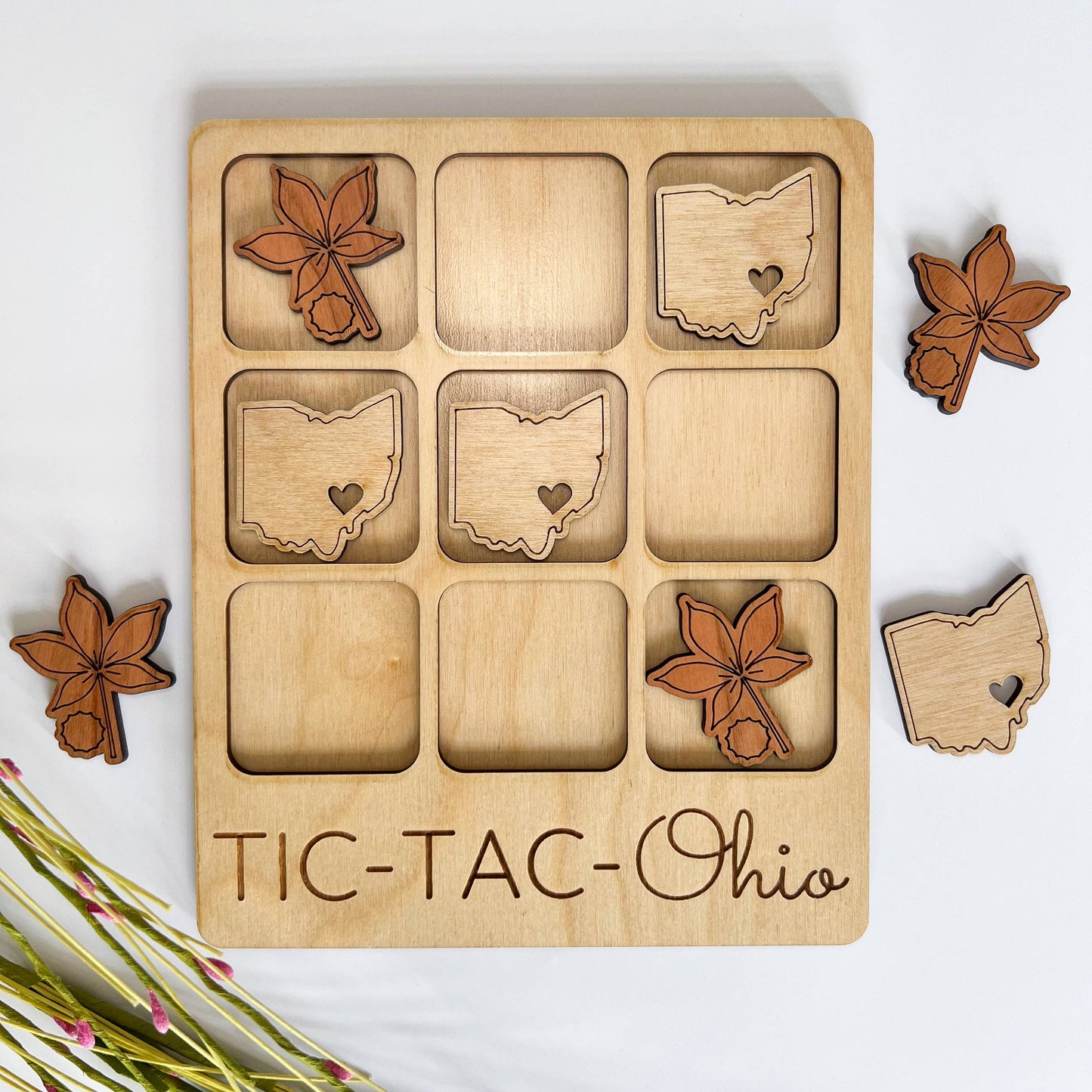 Birch House Living - Ohio State Gift - Tic-Tac-Toe OH Game Customizable