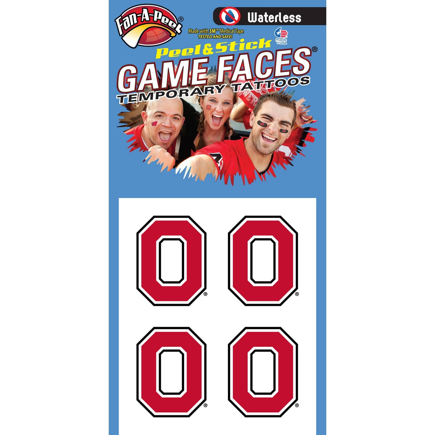 Fanapeel / Gamefaces - Ohio State Game Faces® Temporary Tattoos