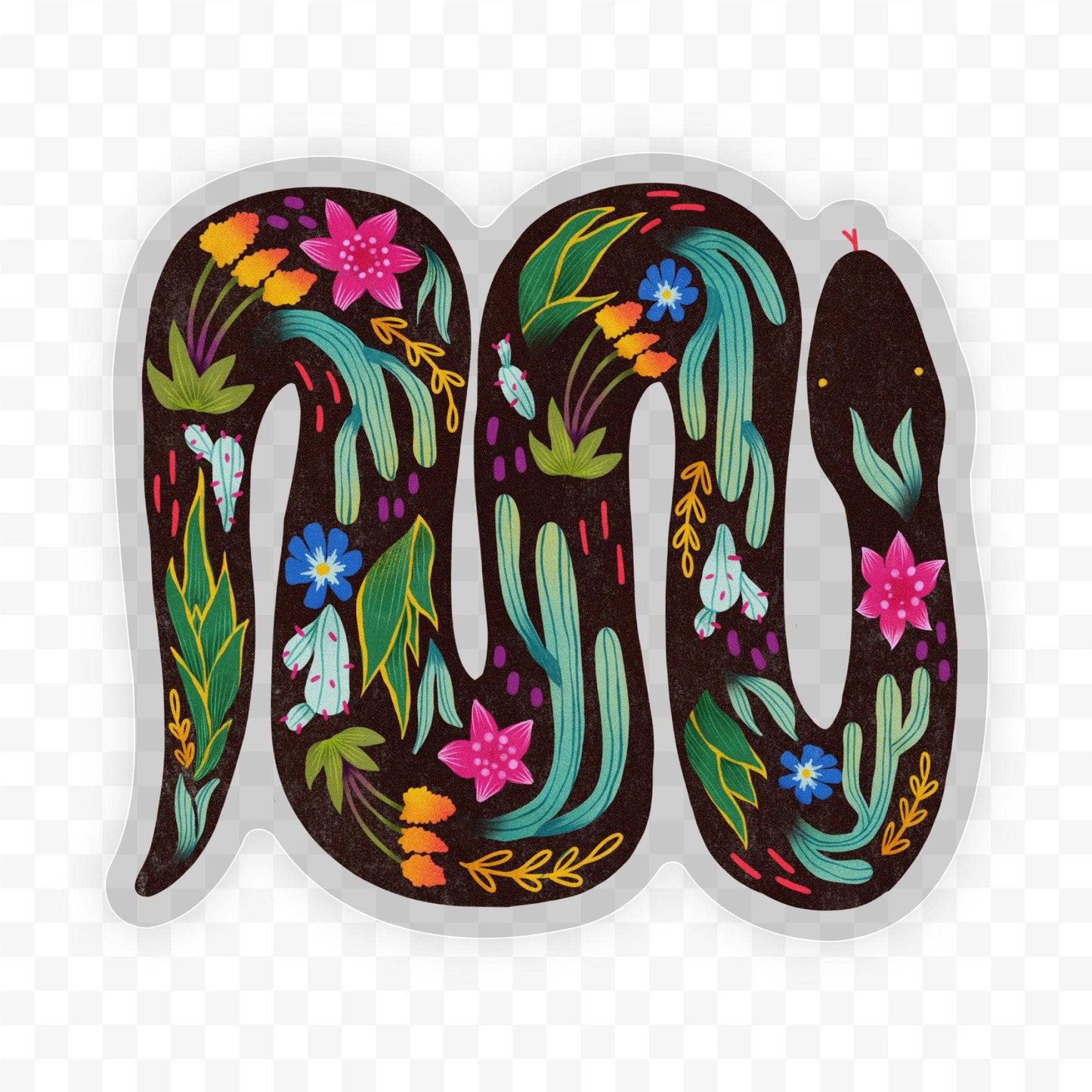 Big Moods - Desert Landscape On Black Snake Sticker - Clear