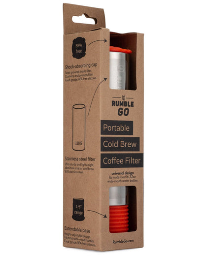 Rumble Go: Portable Cold Brew Coffee Maker (filter only): Orangey-Red