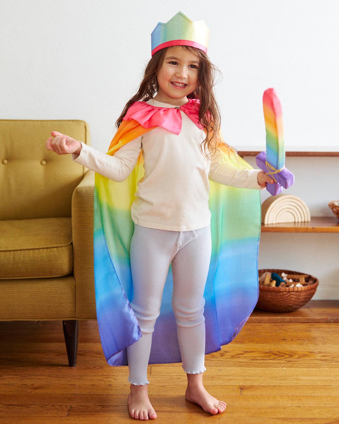 100% Silk Capes for Dress Up & Pretend Play: 1 / Rainbow my