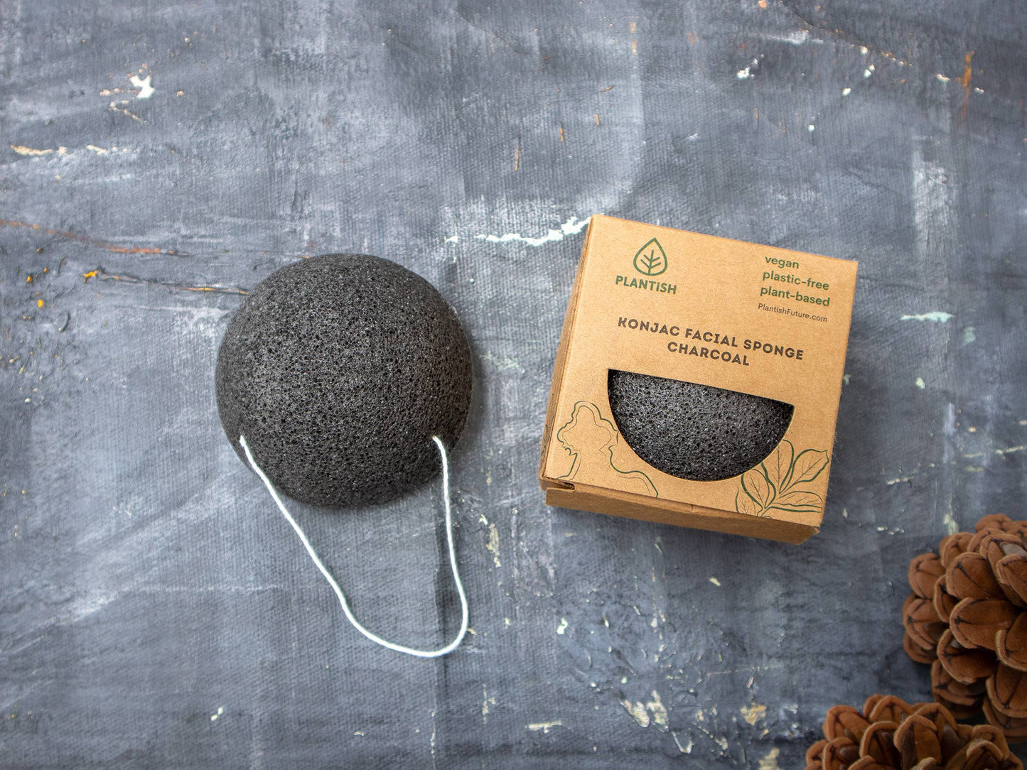 Plantish - Konjac Facial Sponge - Charcoal: Single