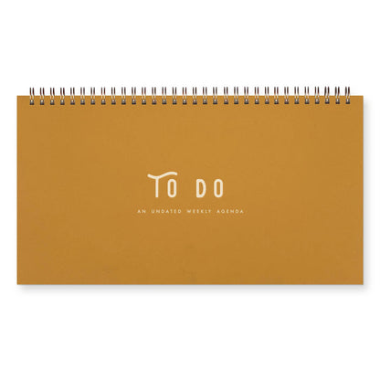 To Do Simple Undated Weekly Planner: Saffron Cover | White Ink