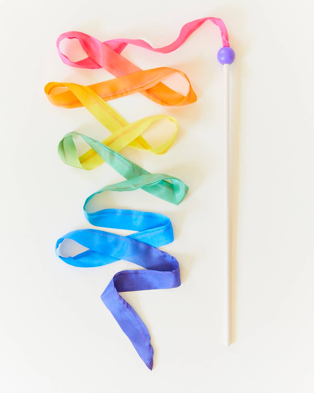 Sarah’s Silks - Rainbow Silk & Wood Streamer - Wand for Pretend Play