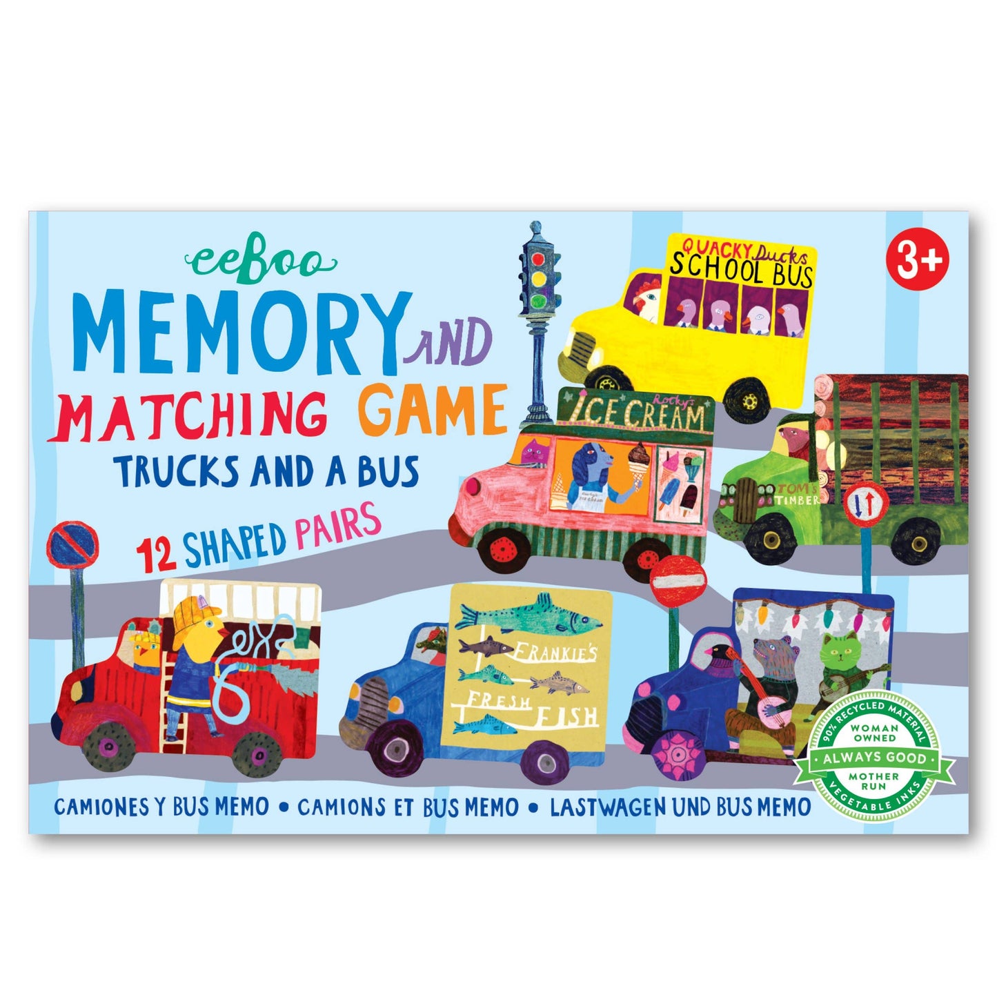 eeBoo - Trucks and a Bus Little Matching Game