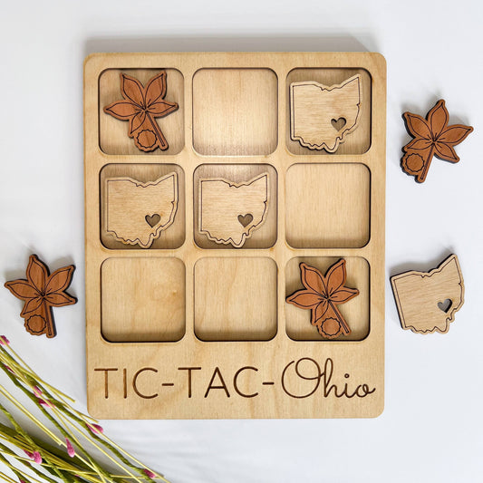 Birch House Living - Ohio State Gift - Tic-Tac-Toe OH Game Customizable