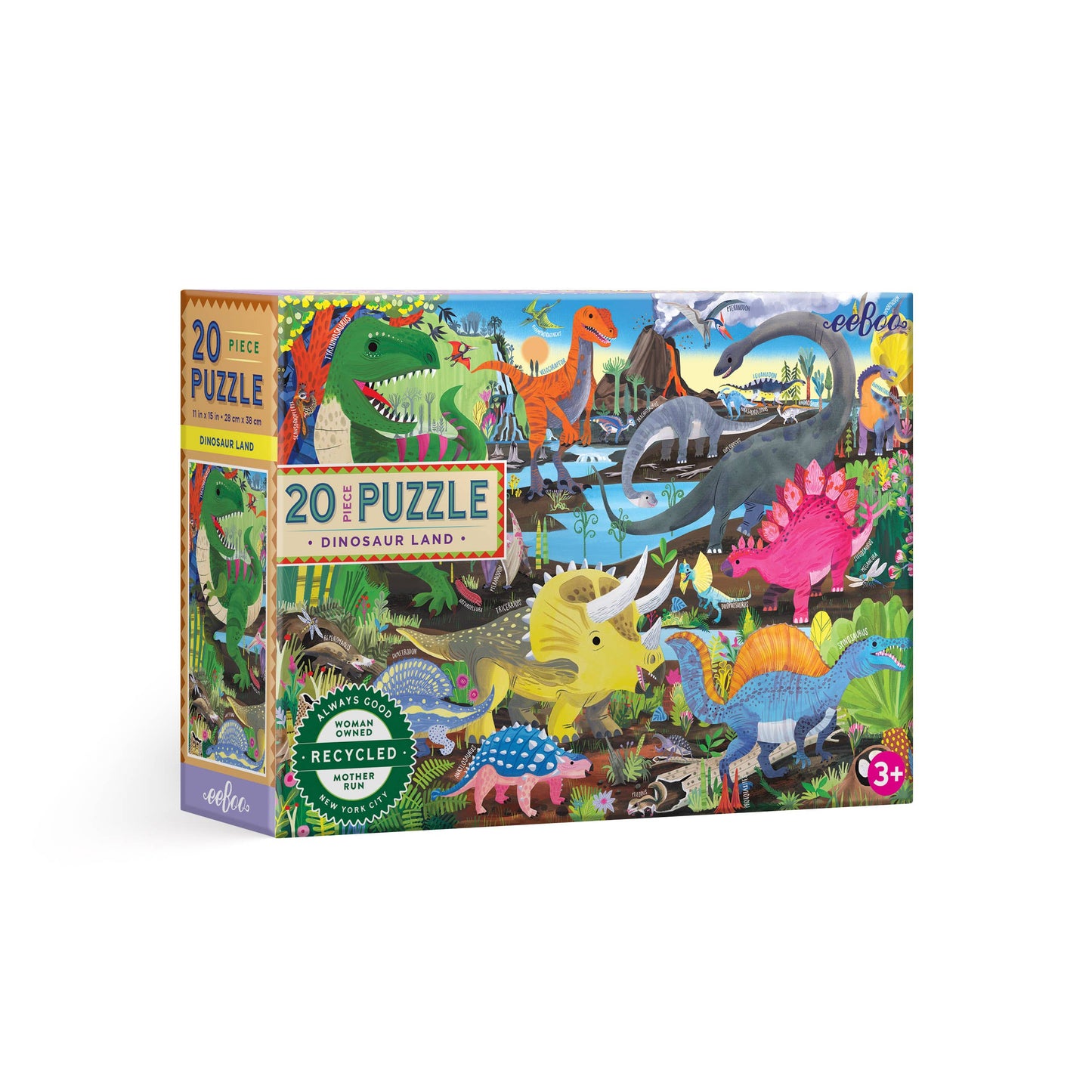 eeBoo - Dinosaur Land 20 Piece Puzzle