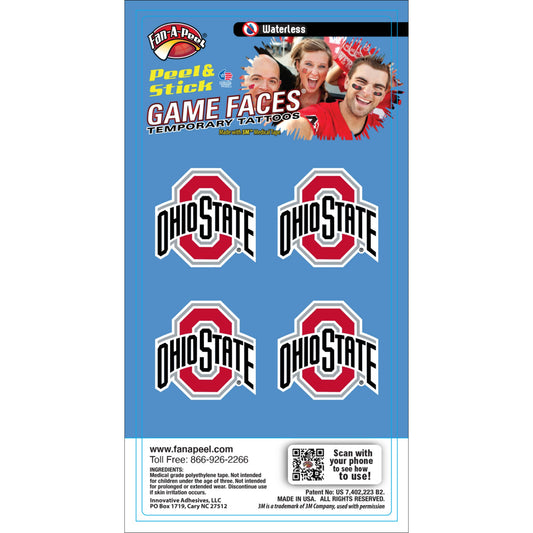 Fanapeel / Gamefaces - Ohio State Game Faces® Temporary Tattoos