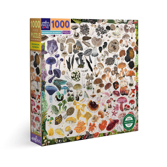 eeBoo - Mushroom Rainbow 1000 Piece Square Jigsaw Puzzle