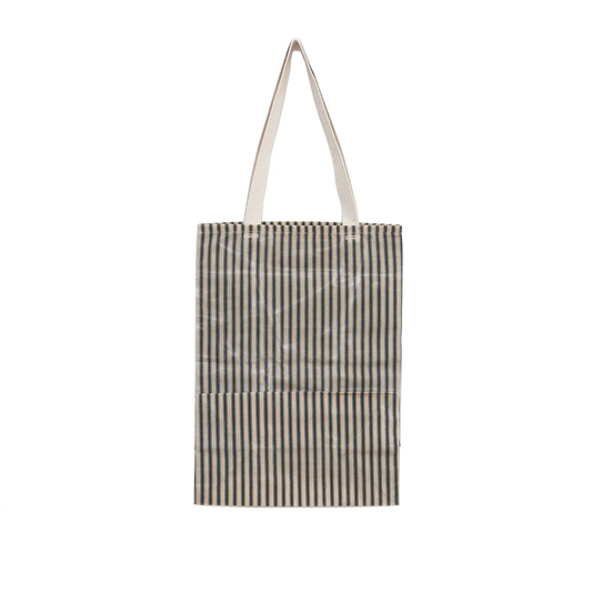WAAM Industries - Eco-Friendly Grocery Tote, Navy Ticking